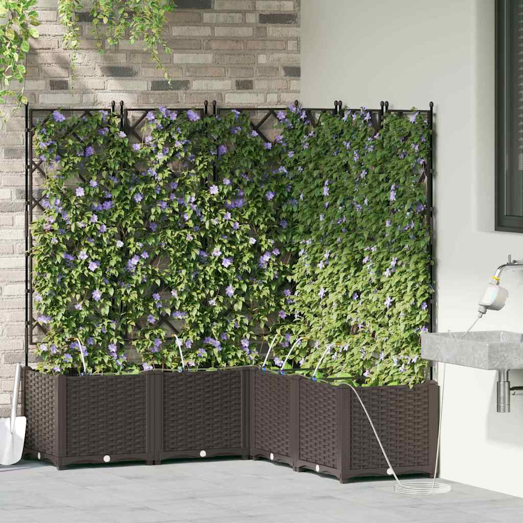 Ghivece pentru grădină Maro 120 x 120 x 142 cm Oțel GartenMobel Dekor