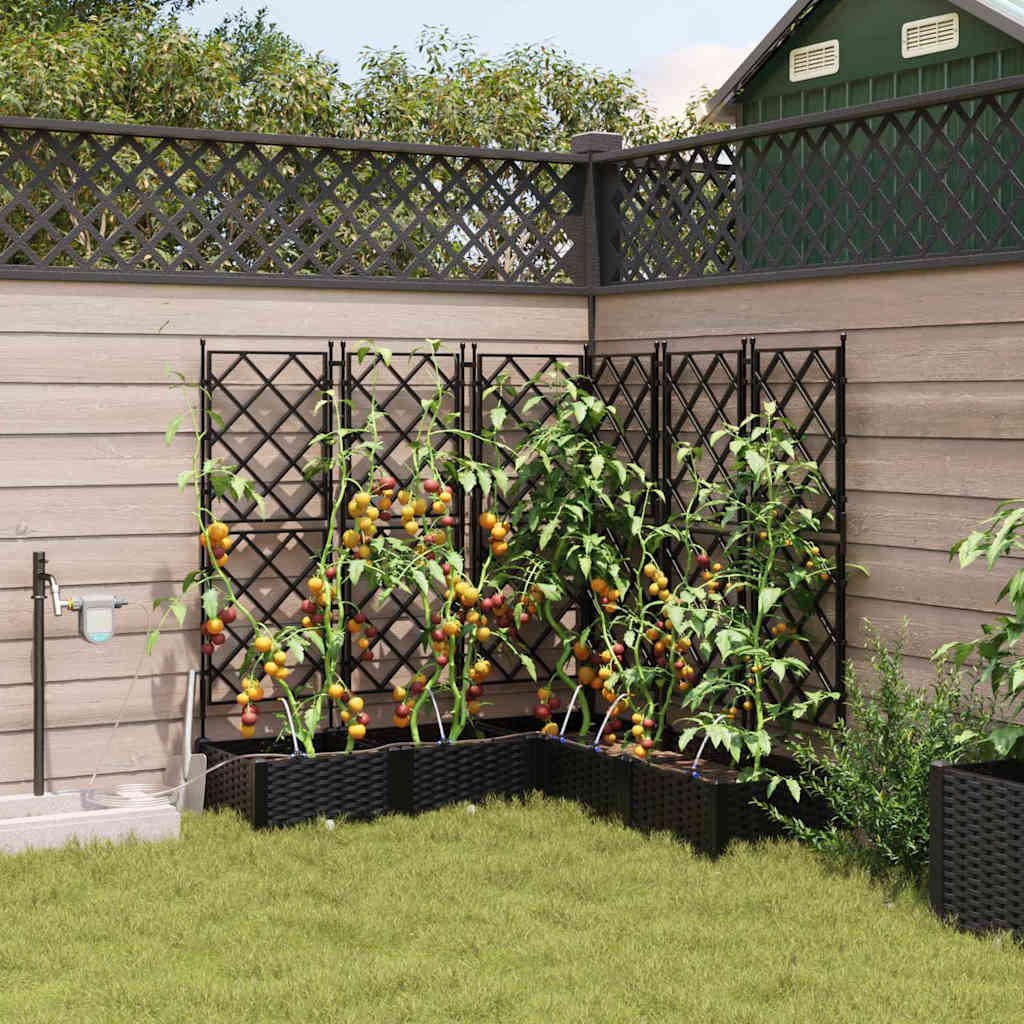 Ghivece pentru grădină Negru 120 x 120 x 126 cm Oțel GartenMobel Dekor