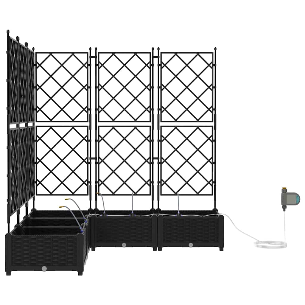 Ghivece pentru grădină Negru 120 x 120 x 126 cm Oțel GartenMobel Dekor