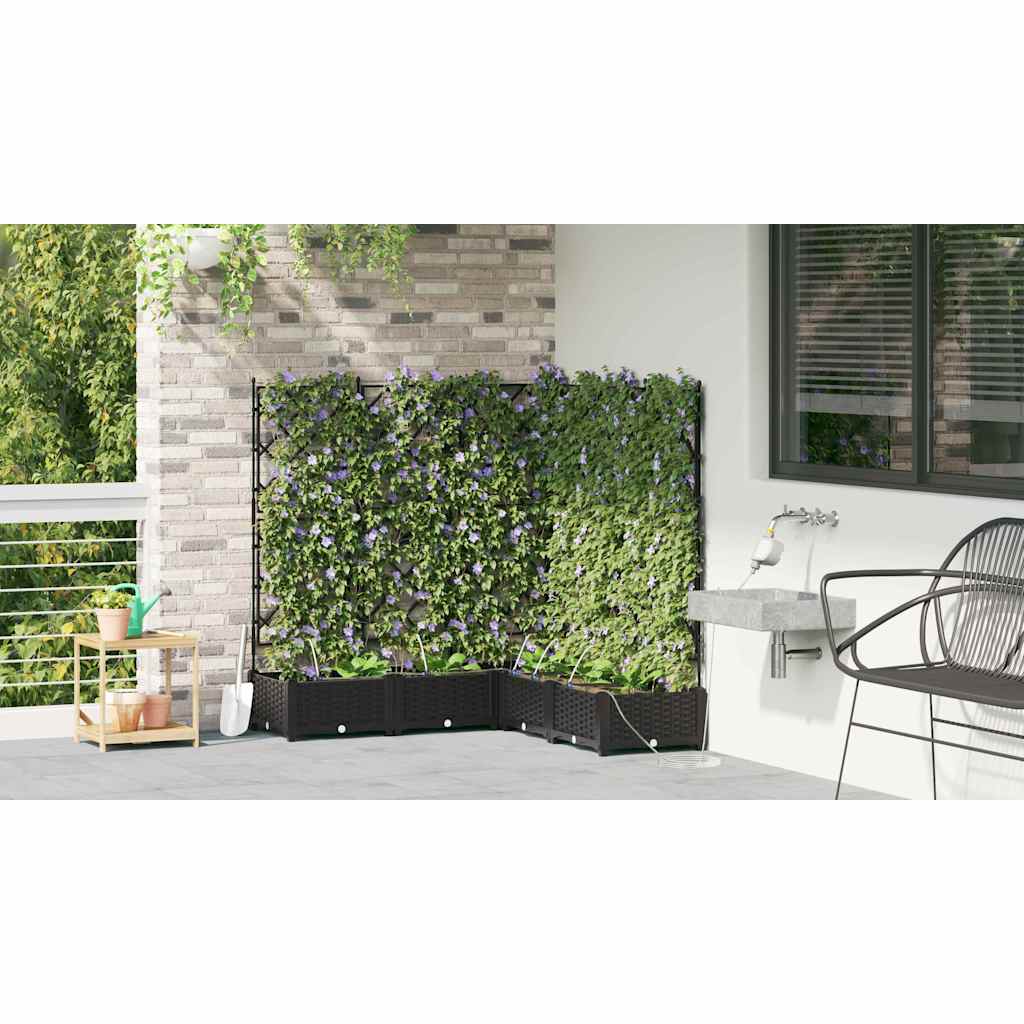 Ghivece pentru grădină Negru 120 x 120 x 126 cm Oțel GartenMobel Dekor