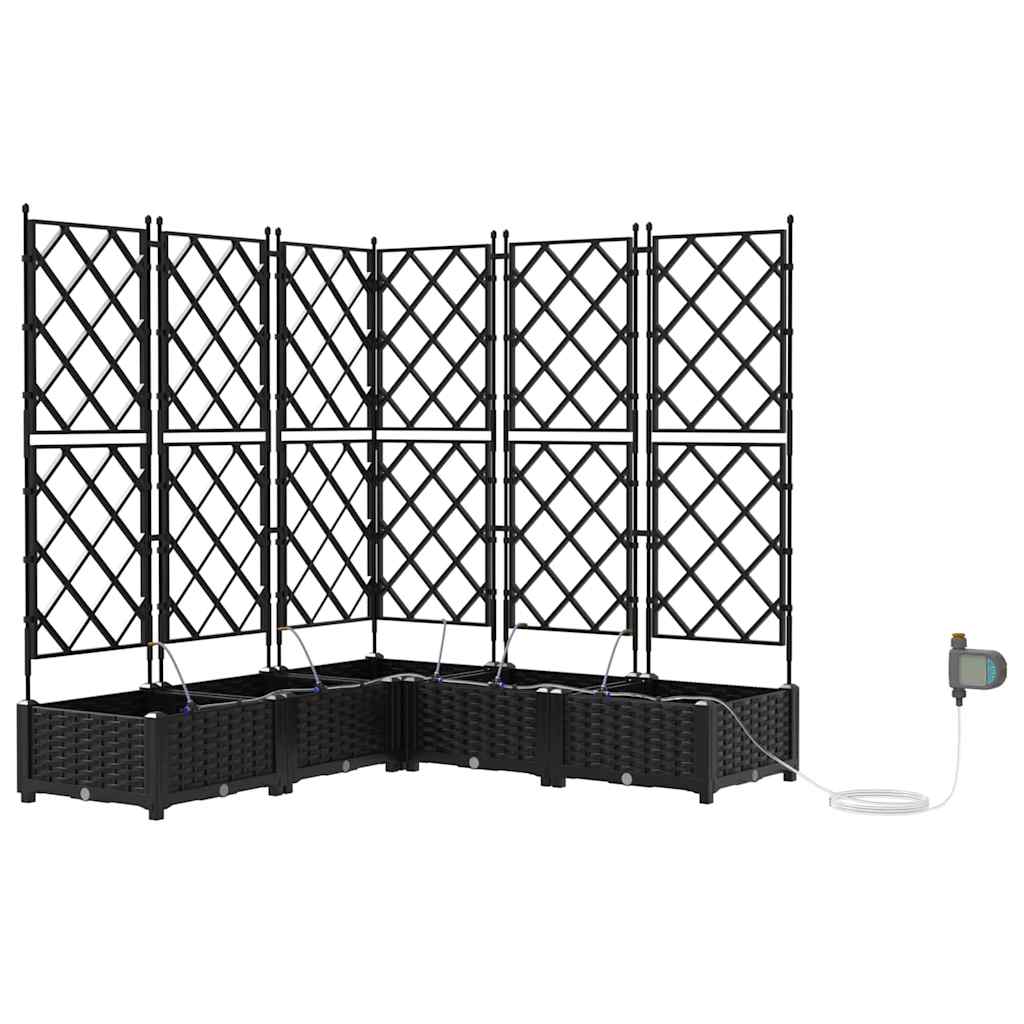 Ghivece pentru grădină Negru 120 x 120 x 126 cm Oțel GartenMobel Dekor