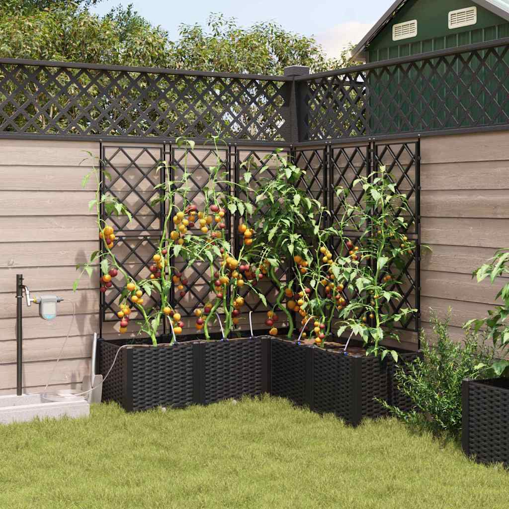 Ghivece pentru grădină Negru 120 x 120 x 142 cm Oțel GartenMobel Dekor