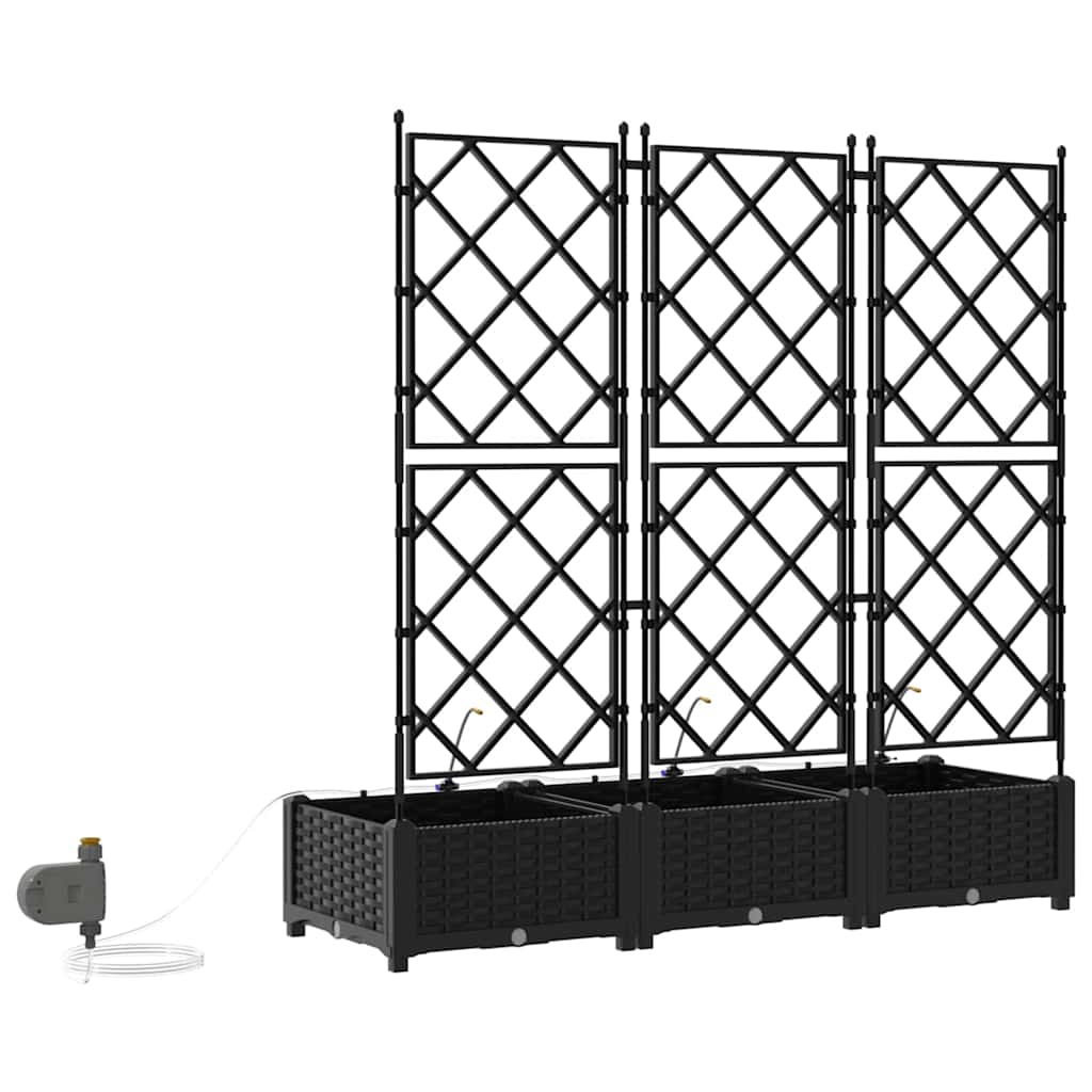 Ghivece pentru grădină Negru 120 x 40 x 126 cm Oțel GartenMobel Dekor