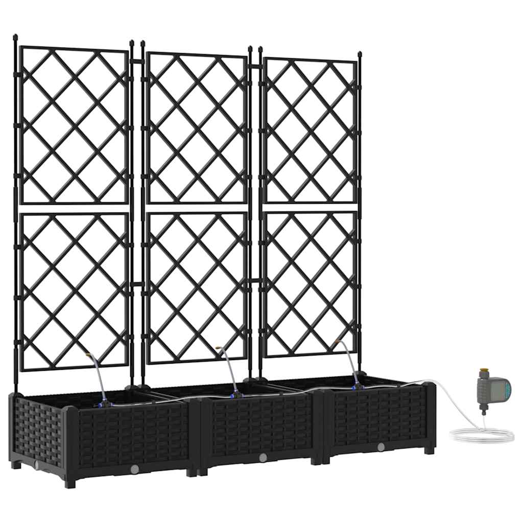 Ghivece pentru grădină Negru 120 x 40 x 126 cm Oțel GartenMobel Dekor