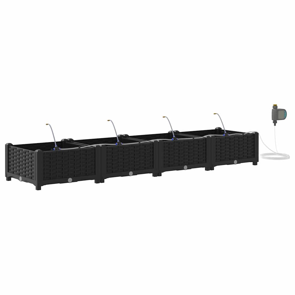 Ghivece pentru grădină Negru 160 x 40 x 22 cm Oțel GartenMobel Dekor