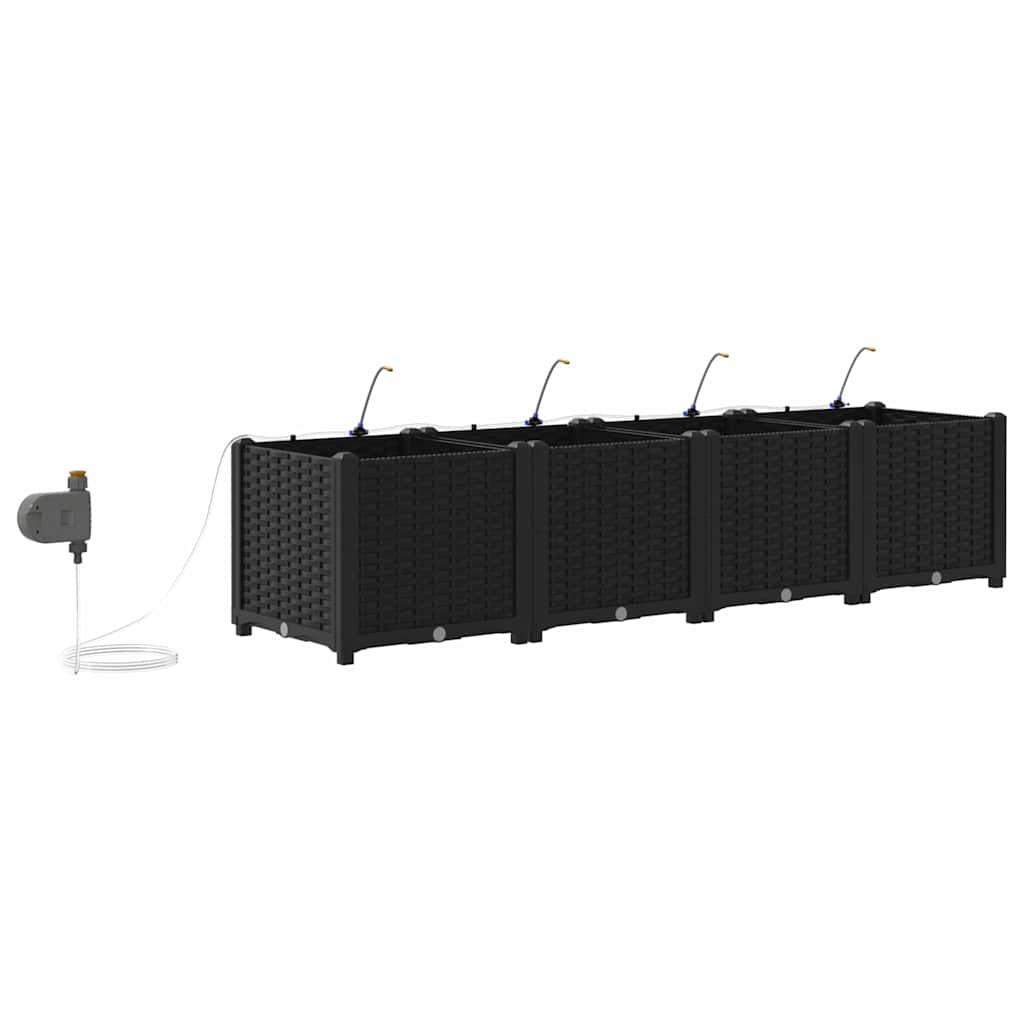 Ghivece pentru grădină Negru 160 x 40 x 37.5 cm Oțel GartenMobel Dekor
