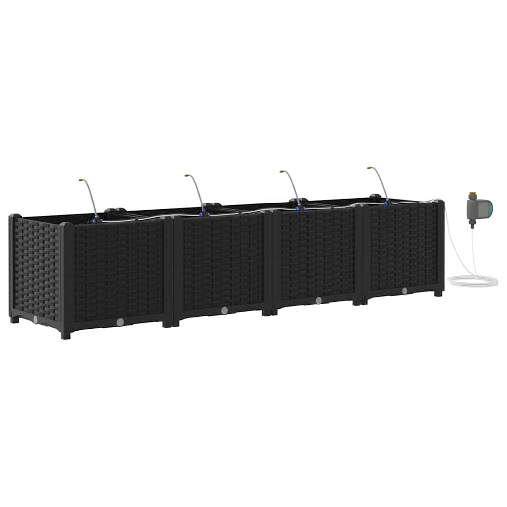 Ghivece pentru grădină Negru 160 x 40 x 37.5 cm Oțel GartenMobel Dekor