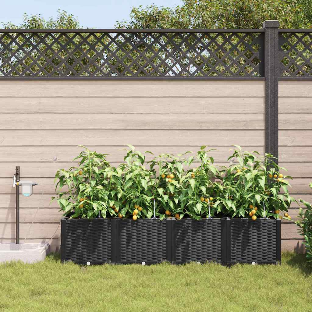 Ghivece pentru grădină Negru 160 x 40 x 37.5 cm Oțel GartenMobel Dekor