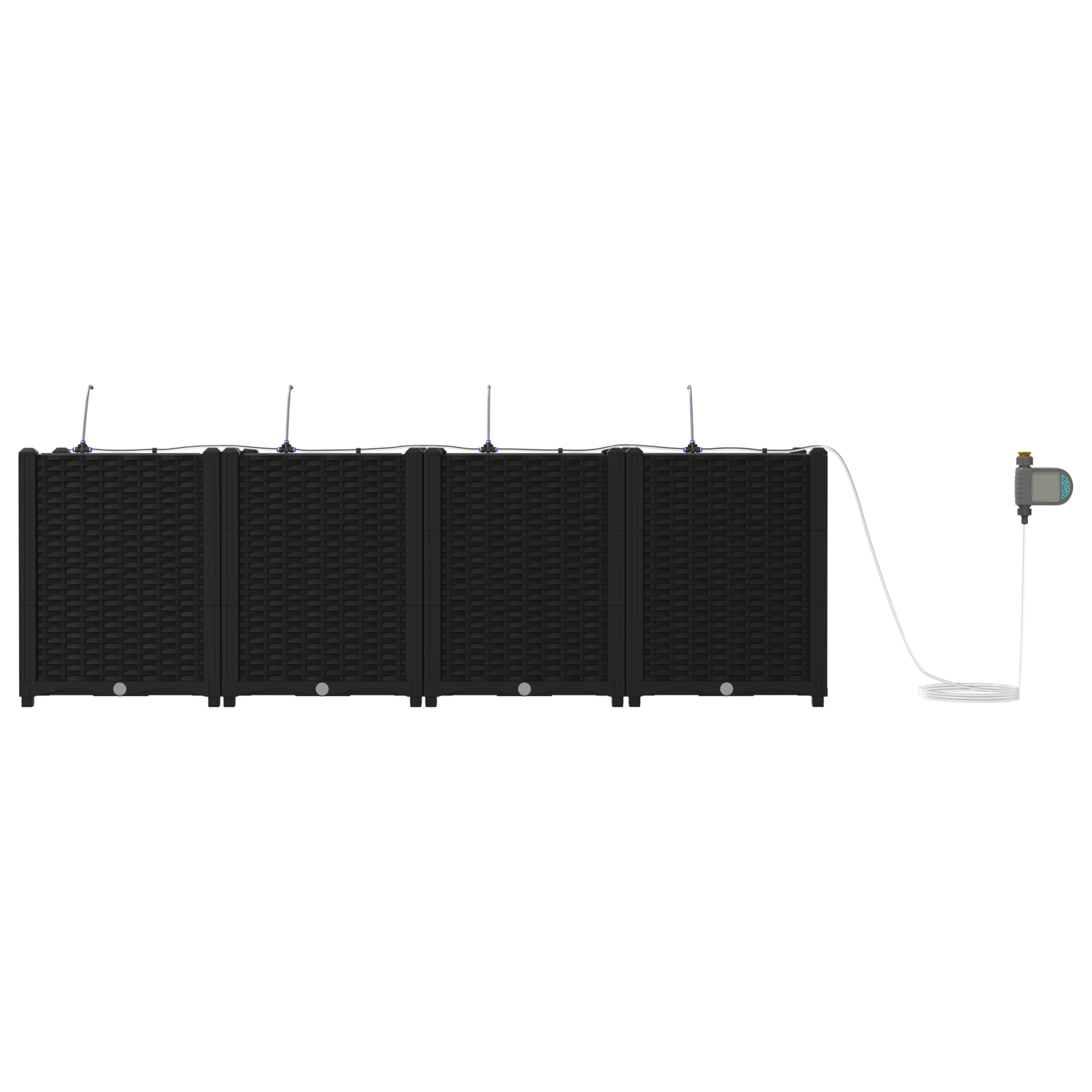 Ghivece pentru grădină Negru 160 x 40 x 52 cm Oțel GartenMobel Dekor
