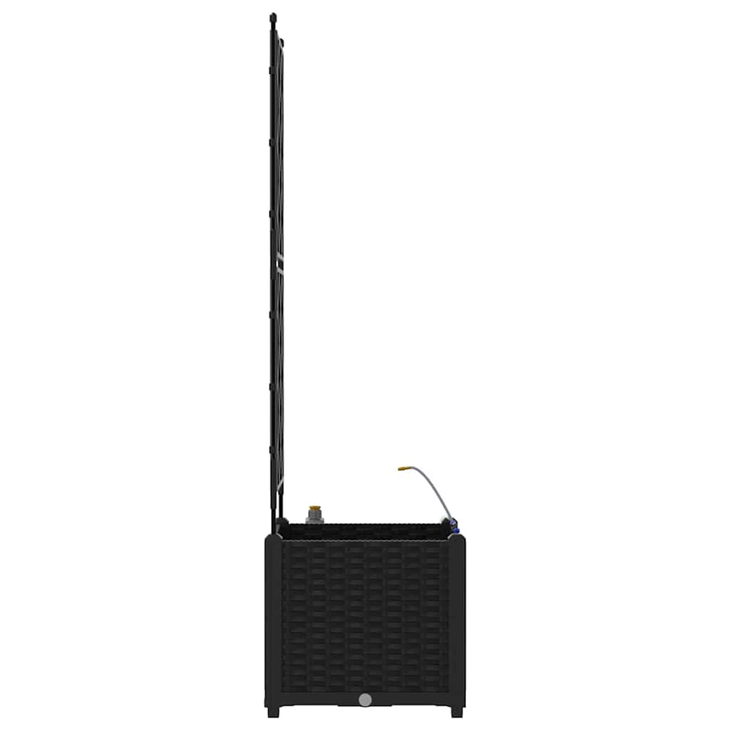 Ghivece pentru grădină Negru 40 x 40 x 142 cm Oțel GartenMobel Dekor