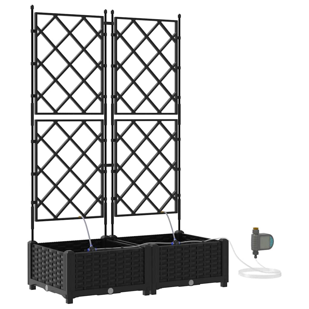 Ghivece pentru grădină Negru 80 x 40 x 126 cm Oțel GartenMobel Dekor