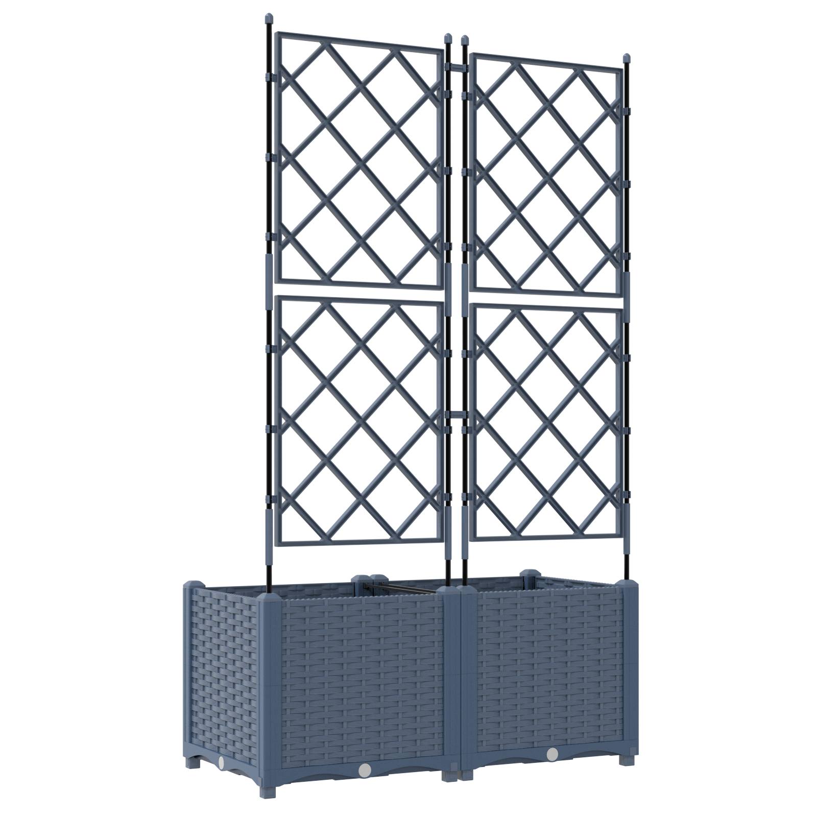 Ghiveci de grădină cu trellis 2 pcs Gri 80 x 40 x 143 cm PP GartenMobel Dekor