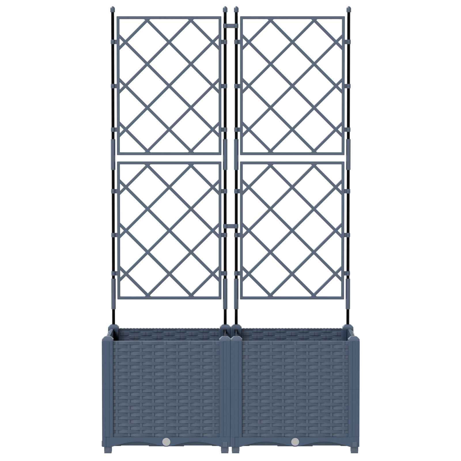 Ghiveci de grădină cu trellis 2 pcs Gri 80 x 40 x 143 cm PP GartenMobel Dekor