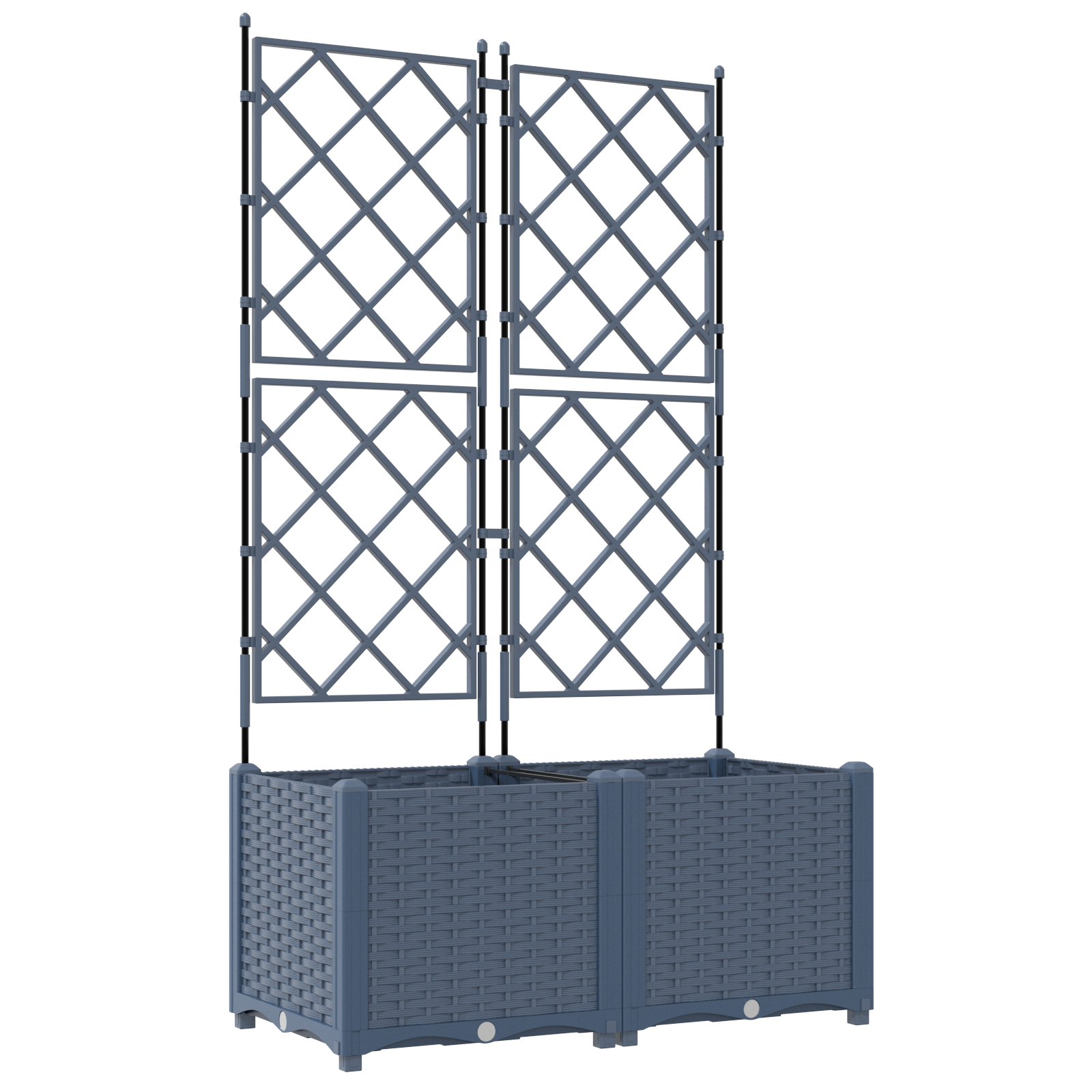 Ghiveci de grădină cu trellis 2 pcs Gri 80 x 40 x 143 cm PP GartenMobel Dekor