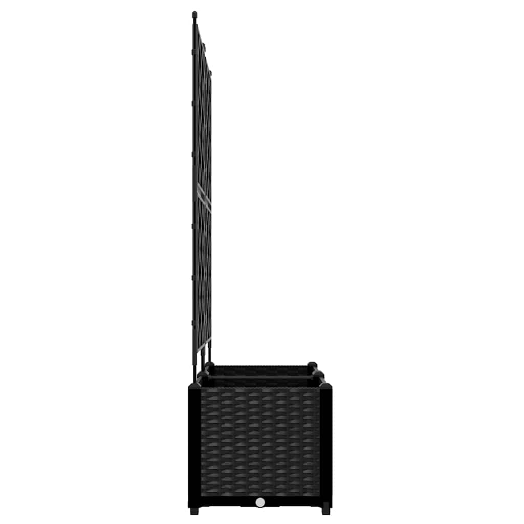 Ghiveci de grădină cu trellis 2 pcs Negru 80 x 40 x 143 cm PP GartenMobel Dekor