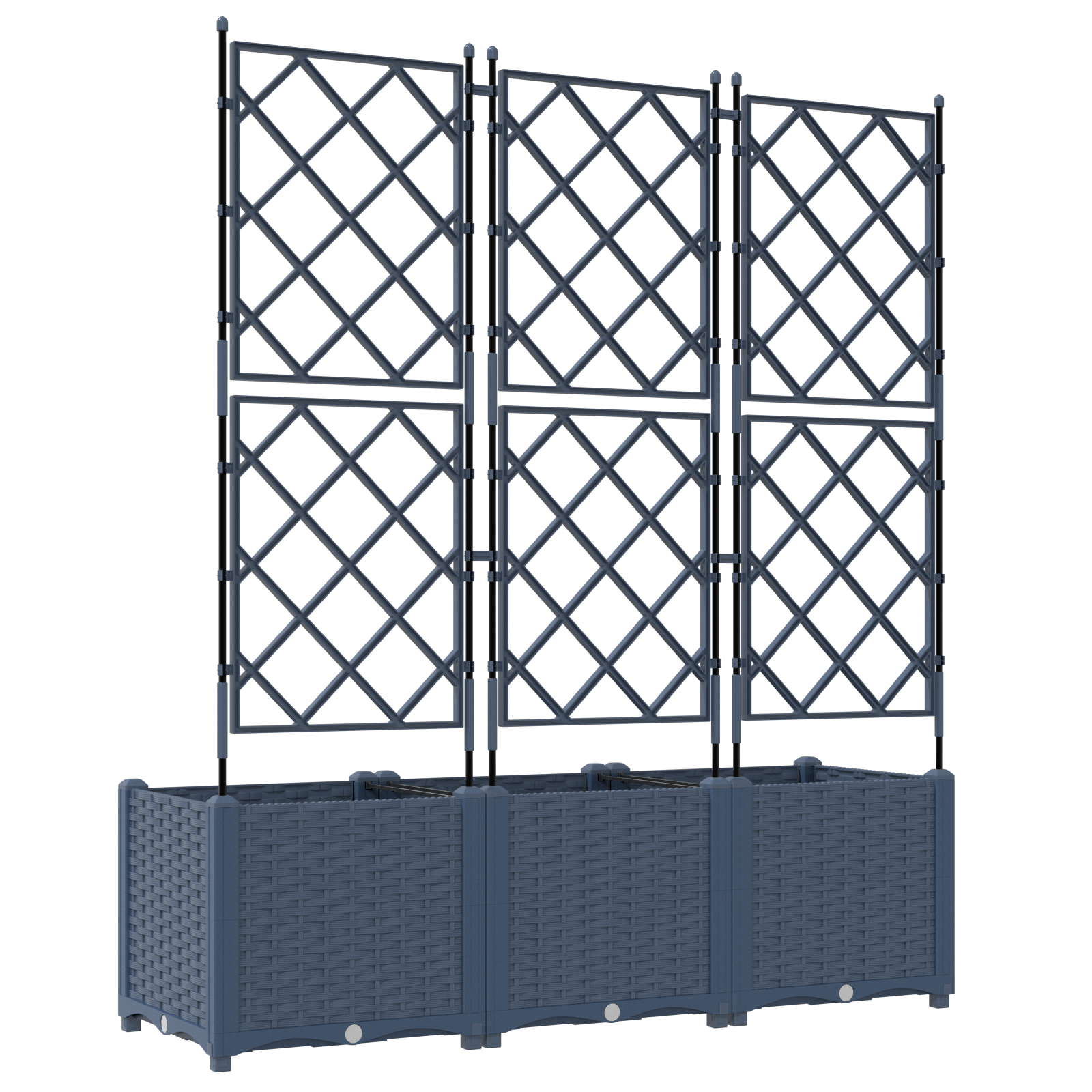 Ghiveci de grădină cu trellis 3 pcs Gri 120 x 40 x 143 cm PP GartenMobel Dekor