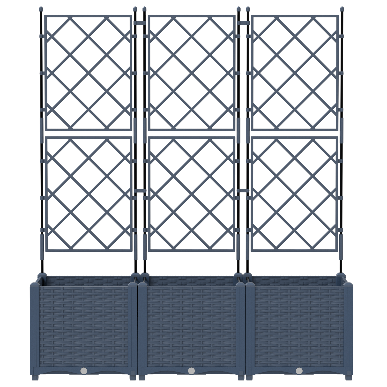 Ghiveci de grădină cu trellis 3 pcs Gri 120 x 40 x 143 cm PP GartenMobel Dekor