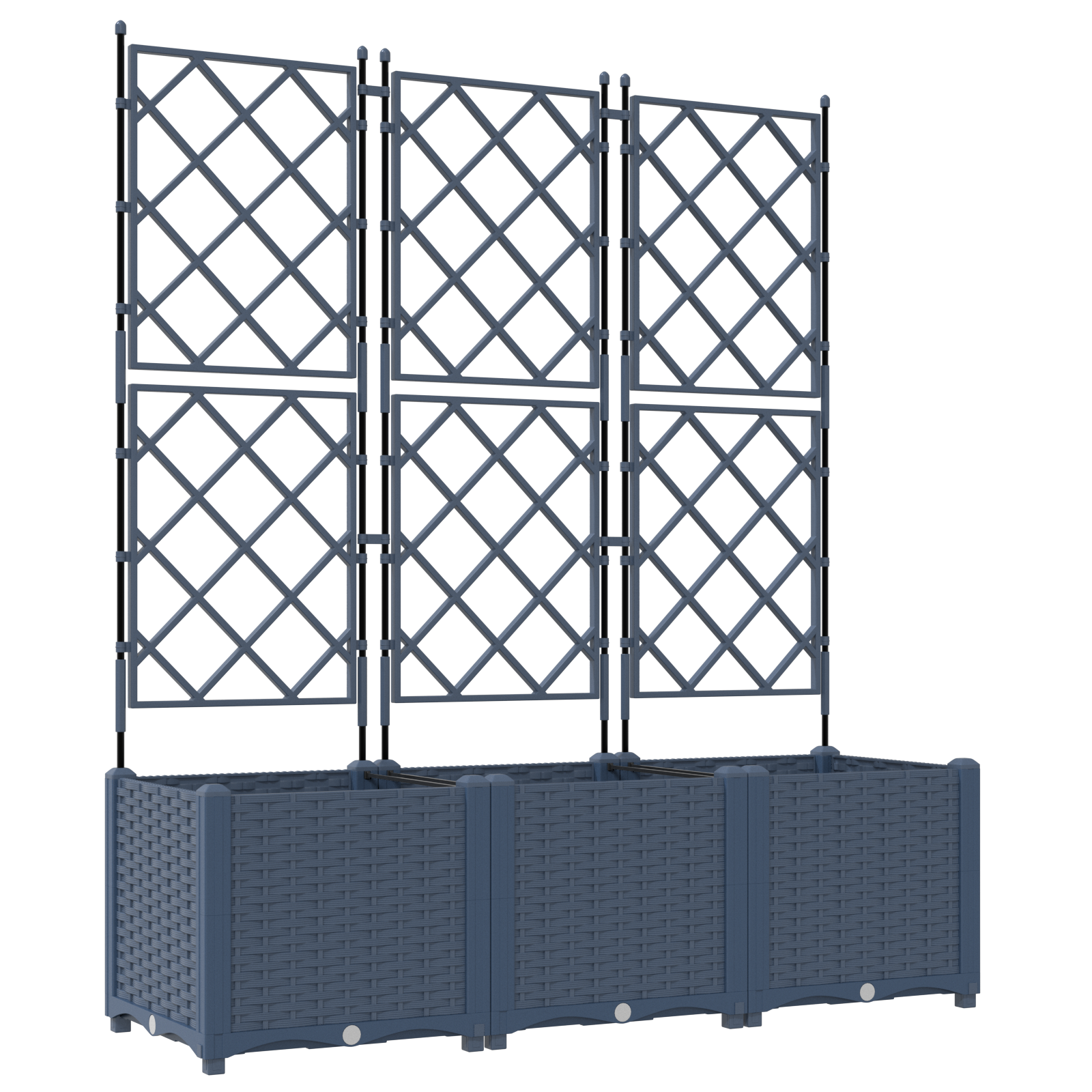Ghiveci de grădină cu trellis 3 pcs Gri 120 x 40 x 143 cm PP GartenMobel Dekor
