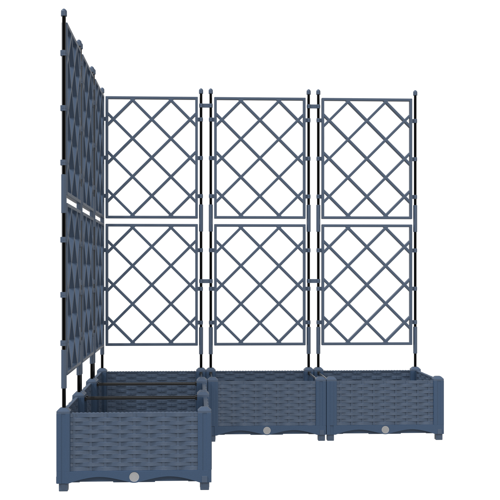 Ghiveci de grădină cu trellis 5 pcs Gri 120 x 120 x 125.5 cm PP GartenMobel Dekor