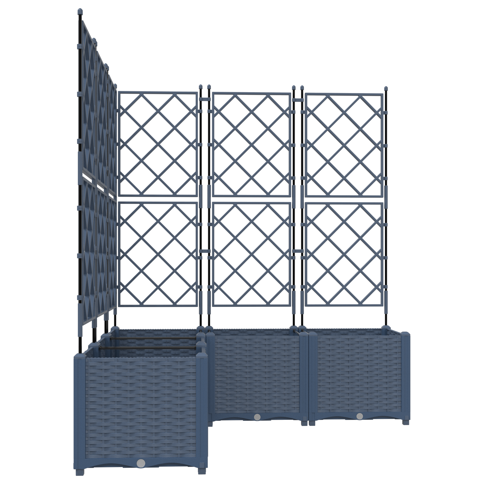 Ghiveci de grădină cu trellis 5 pcs Gri 120 x 120 x 143 cm PP GartenMobel Dekor