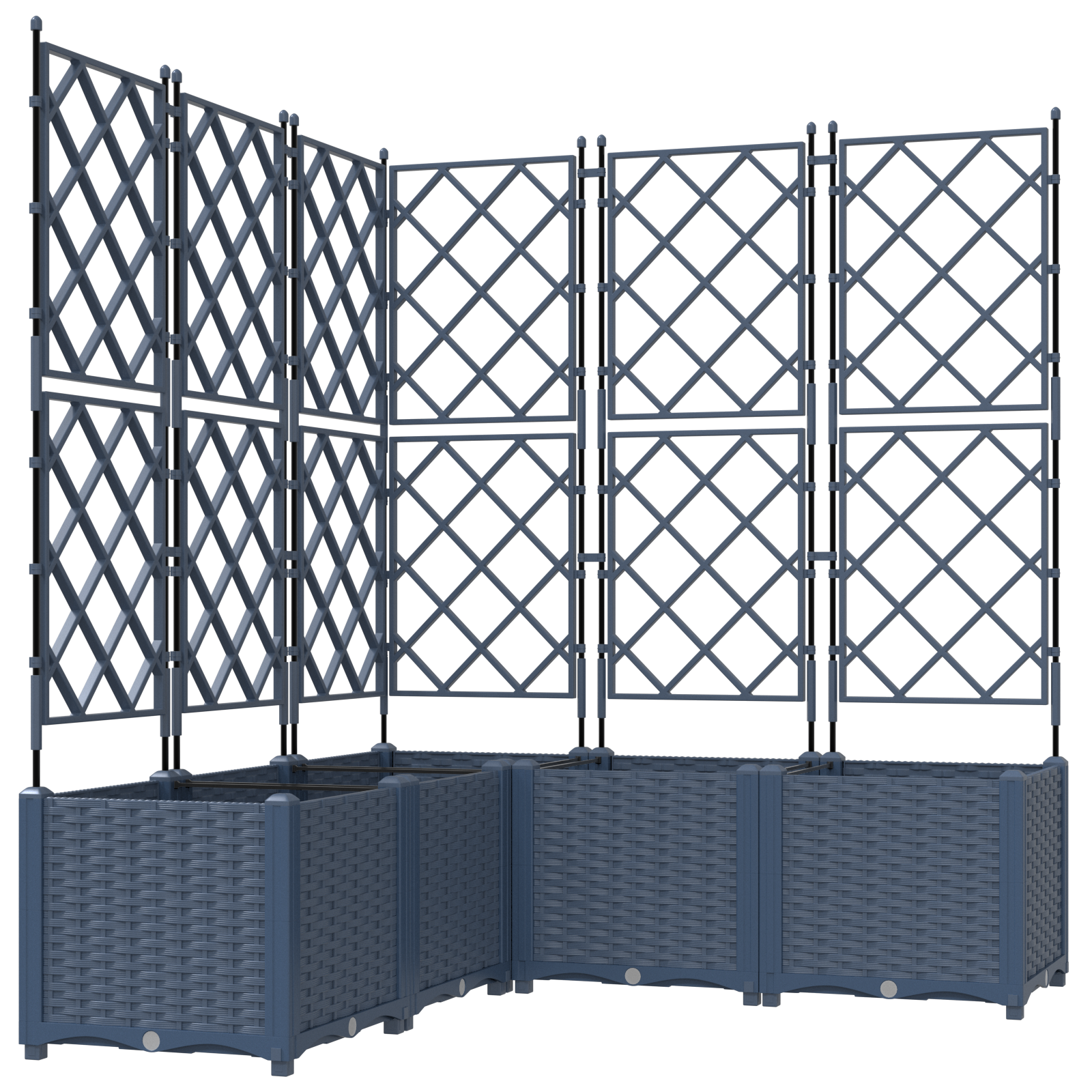 Ghiveci de grădină cu trellis 5 pcs Gri 120 x 120 x 143 cm PP GartenMobel Dekor