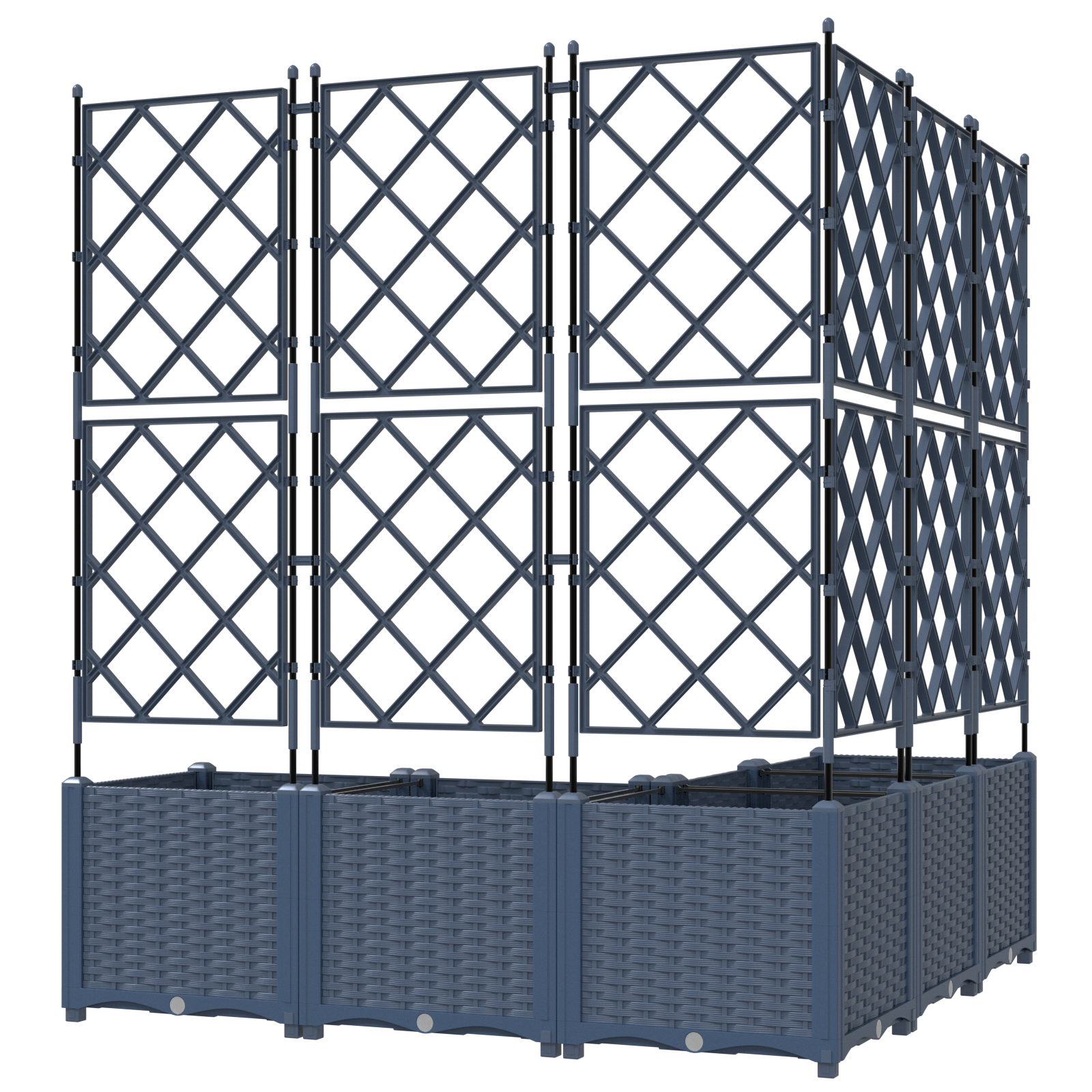 Ghiveci de grădină cu trellis 5 pcs Gri 120 x 120 x 143 cm PP GartenMobel Dekor