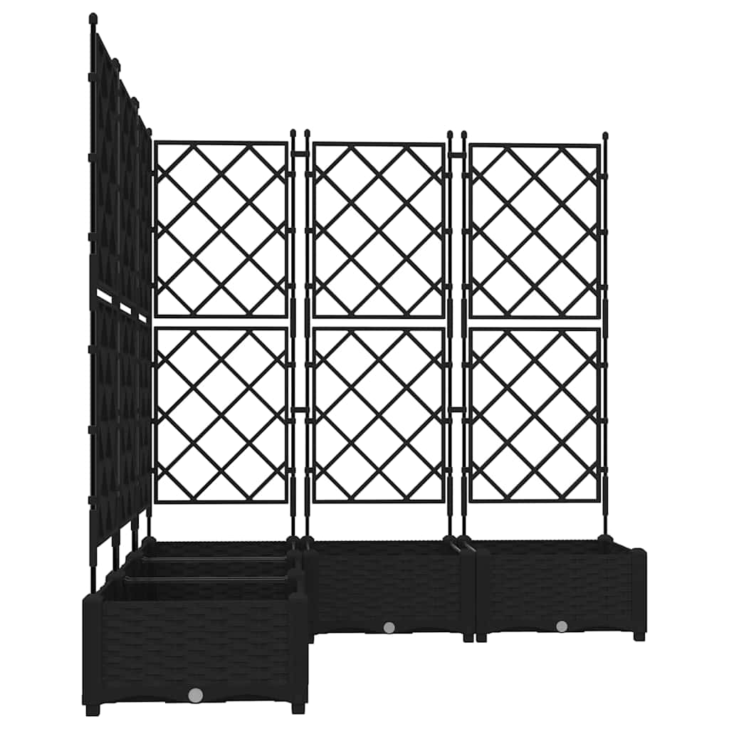 Ghiveci de grădină cu trellis 5 pcs Negru 120 x 120 x 125.5 cm GartenMobel Dekor