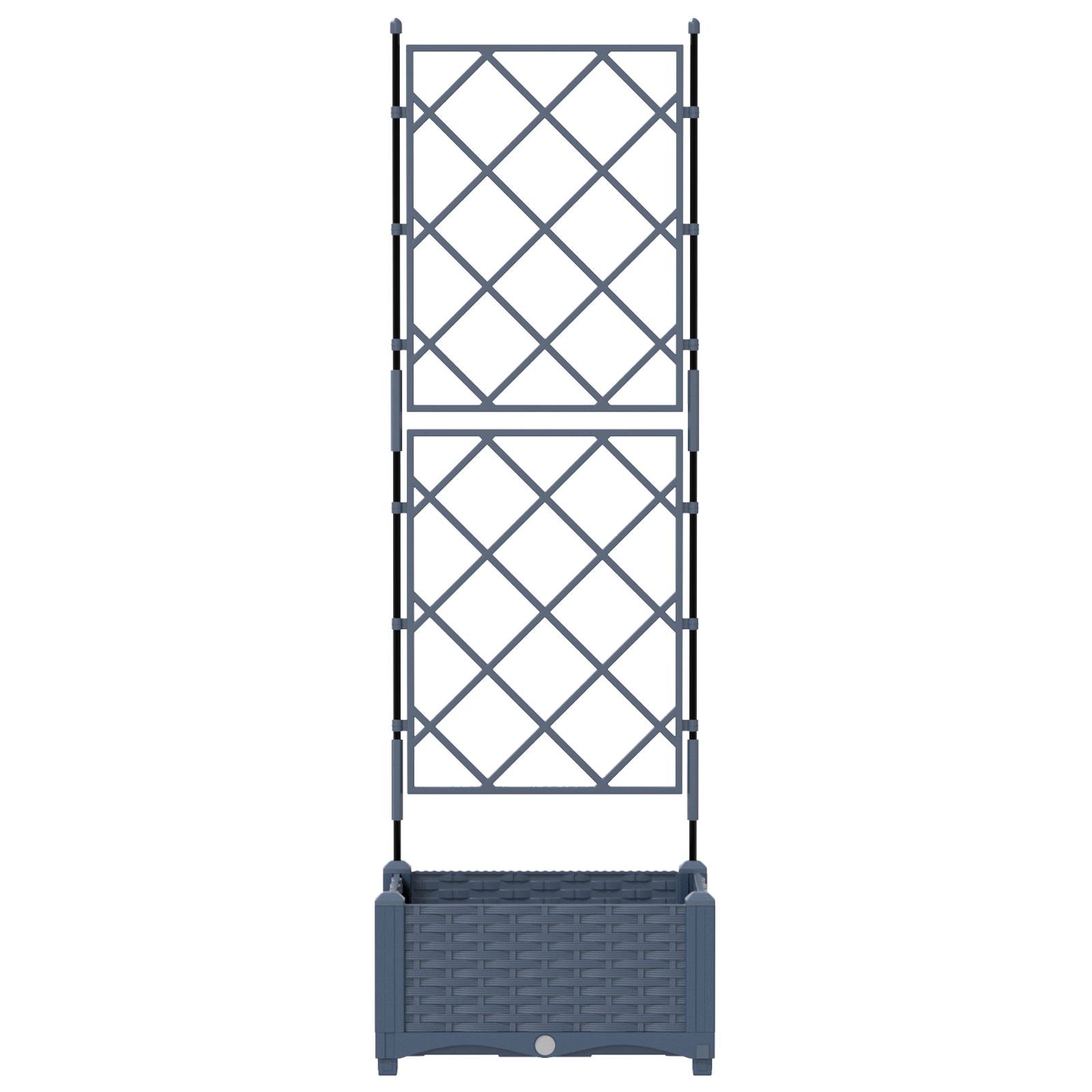 Ghiveci de grădină cu trellis Gri 40 x 40 x 125.5 cm PP GartenMobel Dekor
