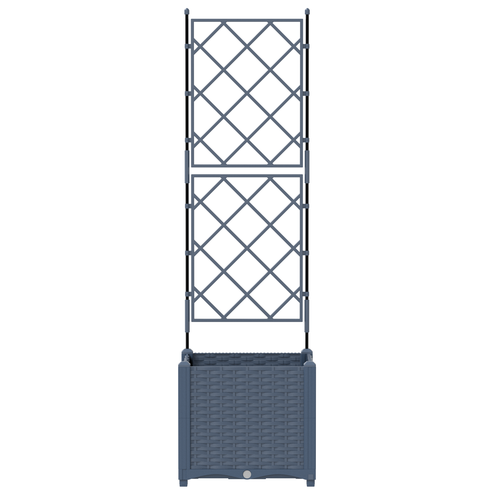 Ghiveci de grădină cu trellis Gri 40 x 40 x 143 cm PP GartenMobel Dekor