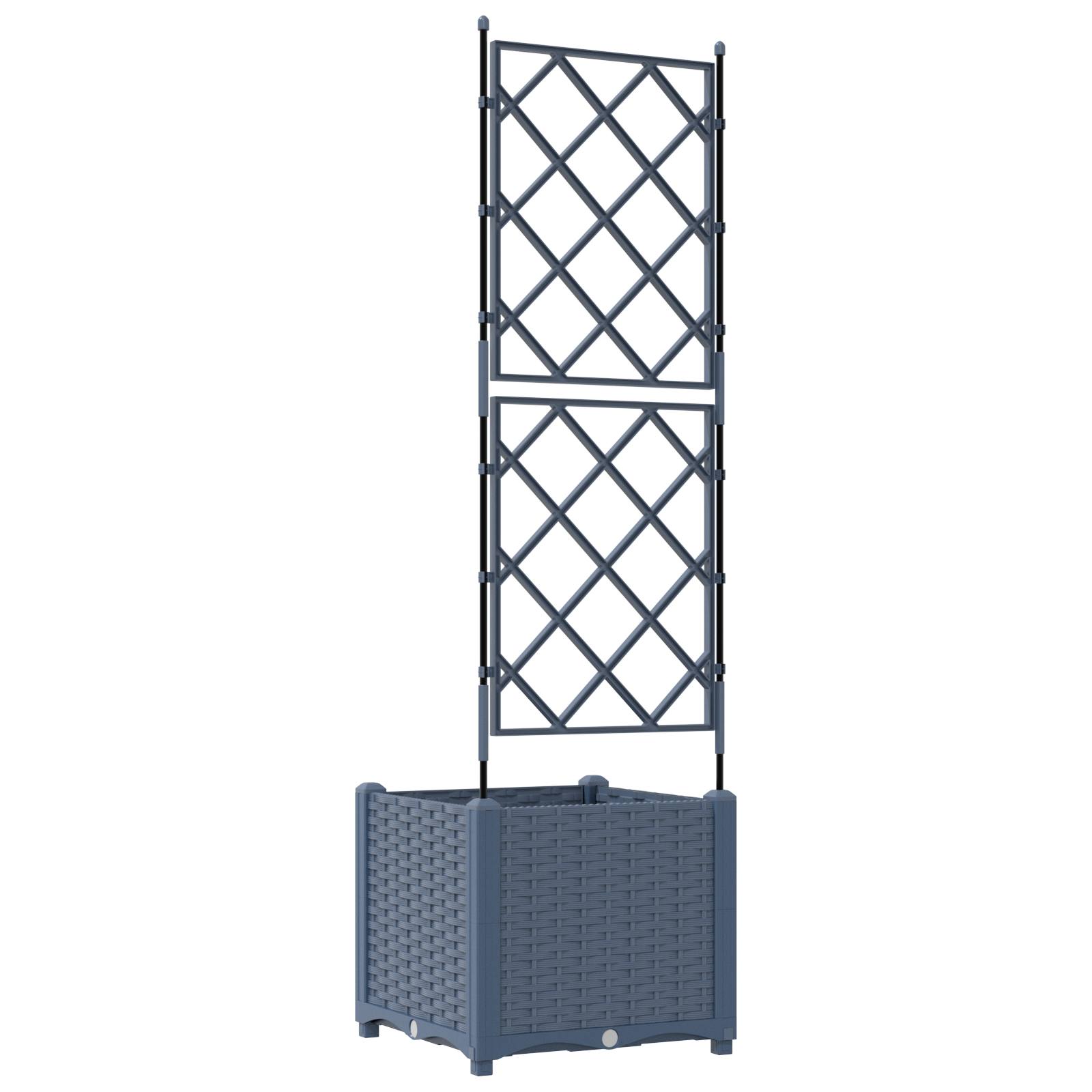 Ghiveci de grădină cu trellis Gri 40 x 40 x 143 cm PP GartenMobel Dekor