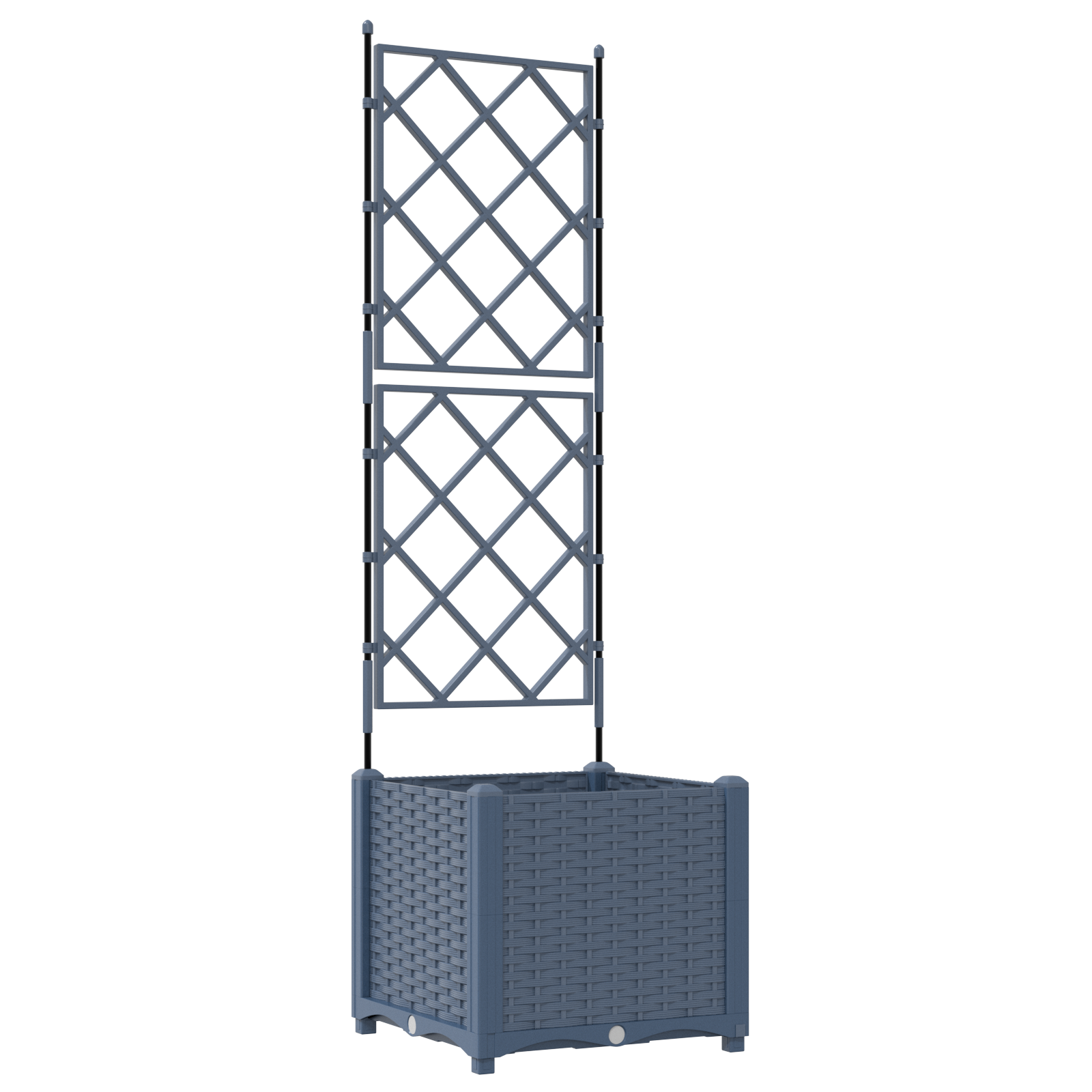 Ghiveci de grădină cu trellis Gri 40 x 40 x 143 cm PP GartenMobel Dekor