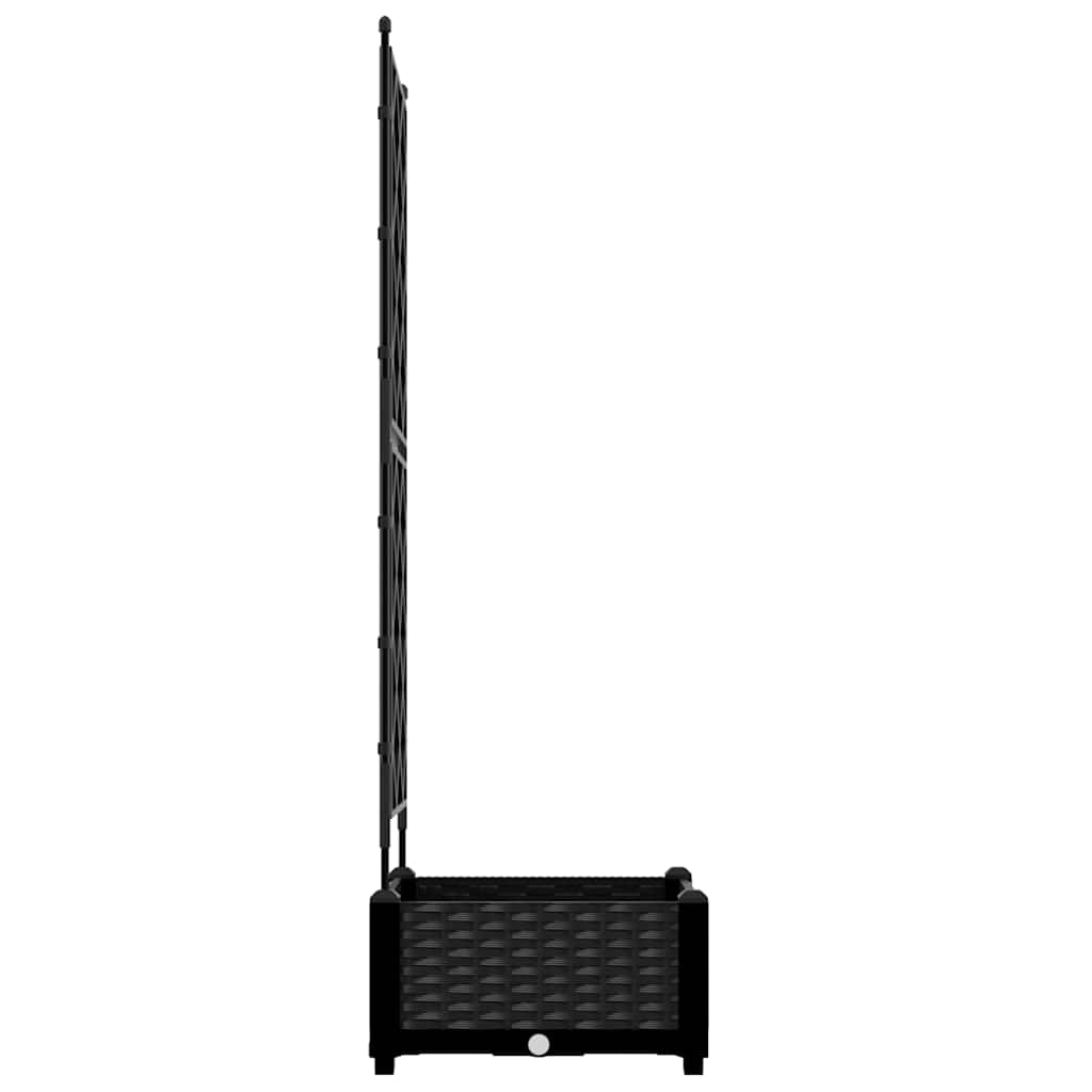 Ghiveci de grădină cu trellis Negru 40 x 40 x 125.5 cm PP GartenMobel Dekor