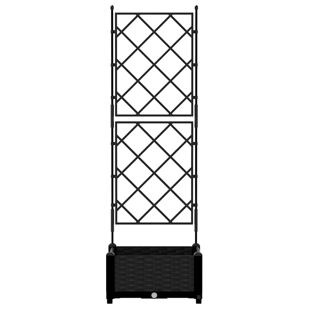 Ghiveci de grădină cu trellis Negru 40 x 40 x 125.5 cm PP GartenMobel Dekor