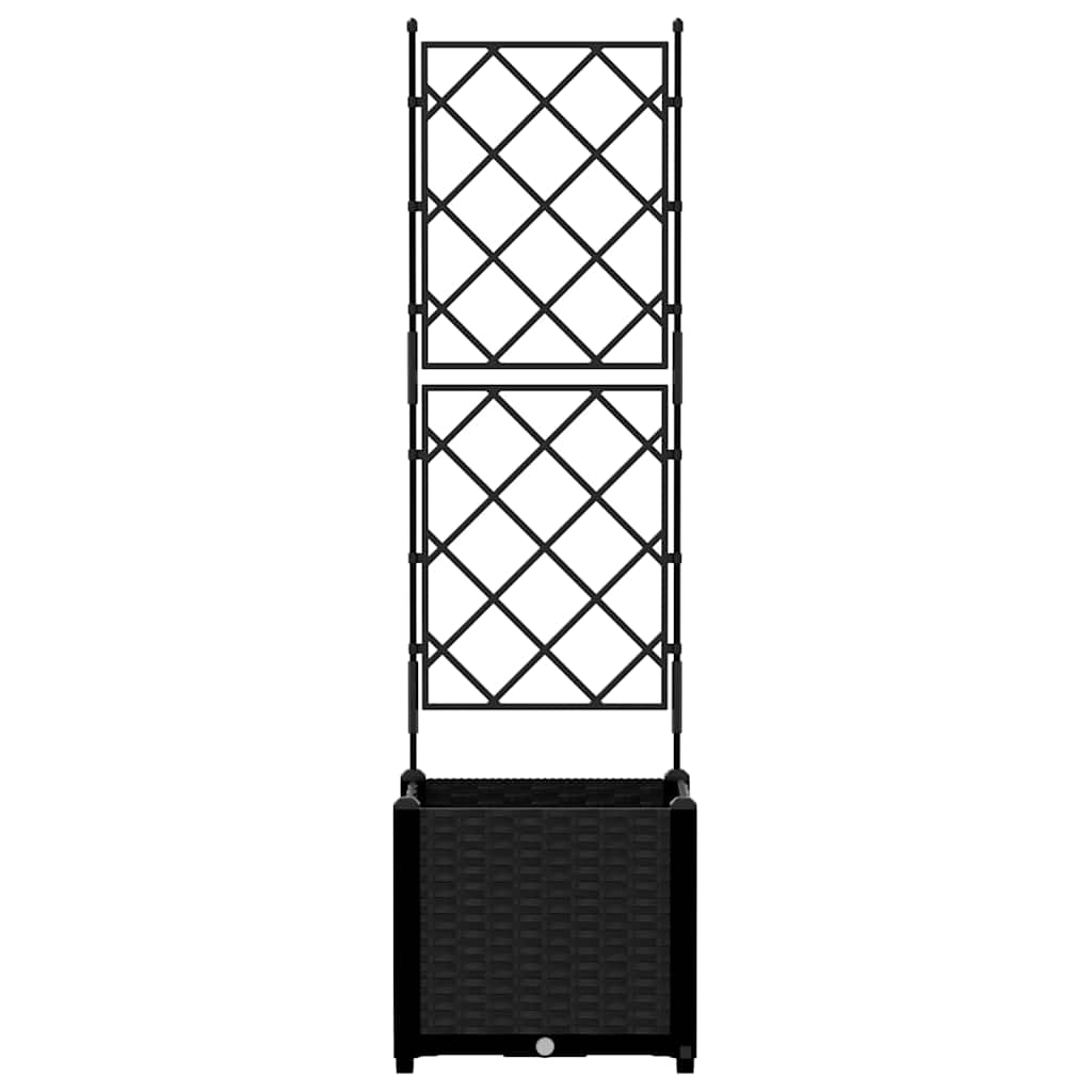 Ghiveci de grădină cu trellis Negru 40 x 40 x 143 cm PP GartenMobel Dekor