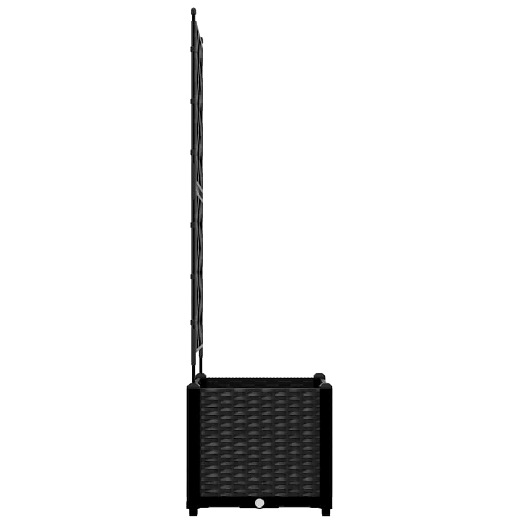 Ghiveci de grădină cu trellis Negru 40 x 40 x 143 cm PP GartenMobel Dekor