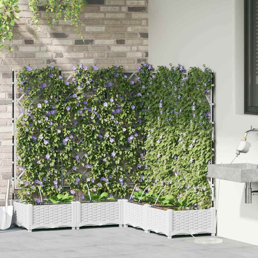 Ghivece pentru grădină Alb 120 x 120 x 126 cm Oțel GartenMobel Dekor