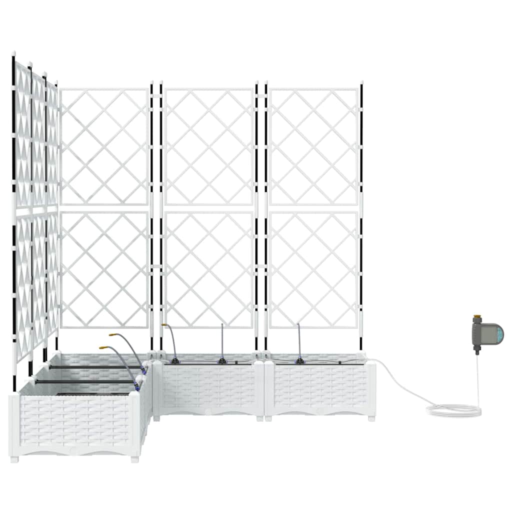 Ghivece pentru grădină Alb 120 x 120 x 126 cm Oțel GartenMobel Dekor