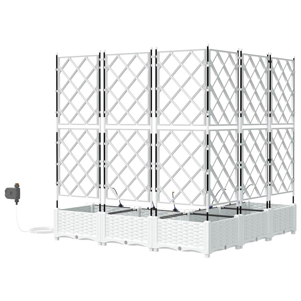 Ghivece pentru grădină Alb 120 x 120 x 126 cm Oțel GartenMobel Dekor