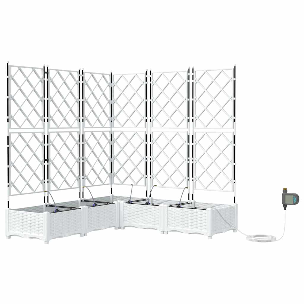 Ghivece pentru grădină Alb 120 x 120 x 126 cm Oțel GartenMobel Dekor