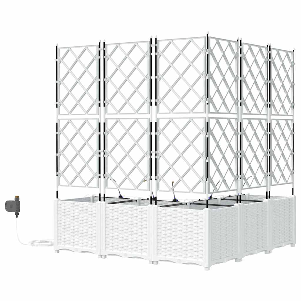 Ghivece pentru grădină Alb 120 x 120 x 142 cm Oțel GartenMobel Dekor