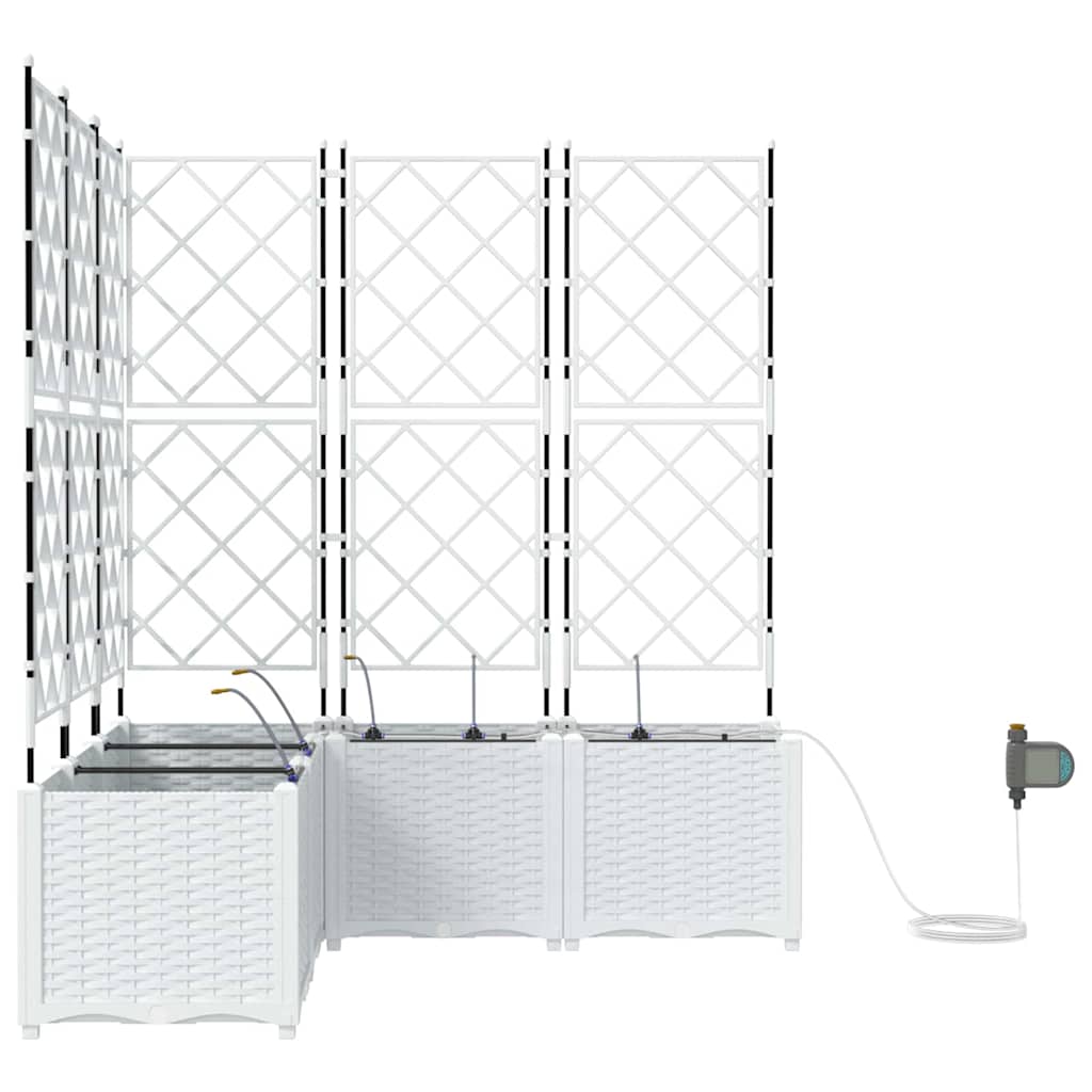 Ghivece pentru grădină Alb 120 x 120 x 142 cm Oțel GartenMobel Dekor