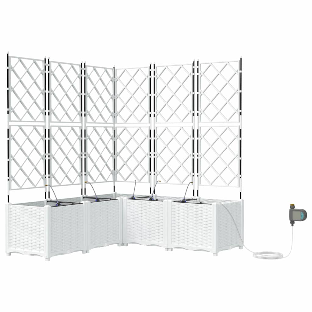 Ghivece pentru grădină Alb 120 x 120 x 142 cm Oțel GartenMobel Dekor