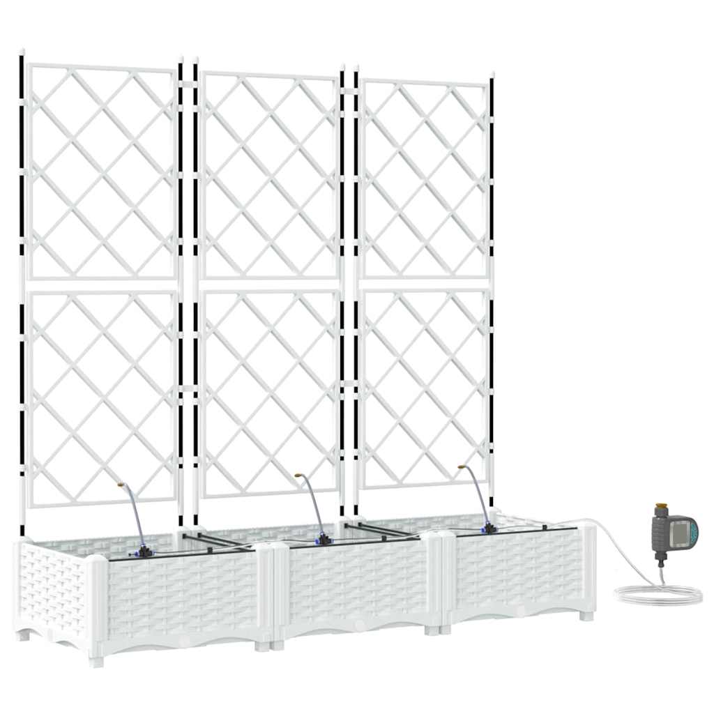 Ghivece pentru grădină Alb 120 x 40 x 126 cm Oțel GartenMobel Dekor