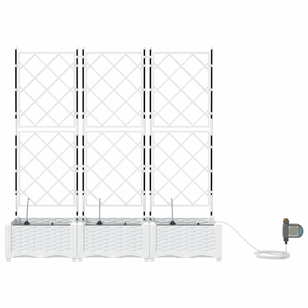 Ghivece pentru grădină Alb 120 x 40 x 126 cm Oțel GartenMobel Dekor