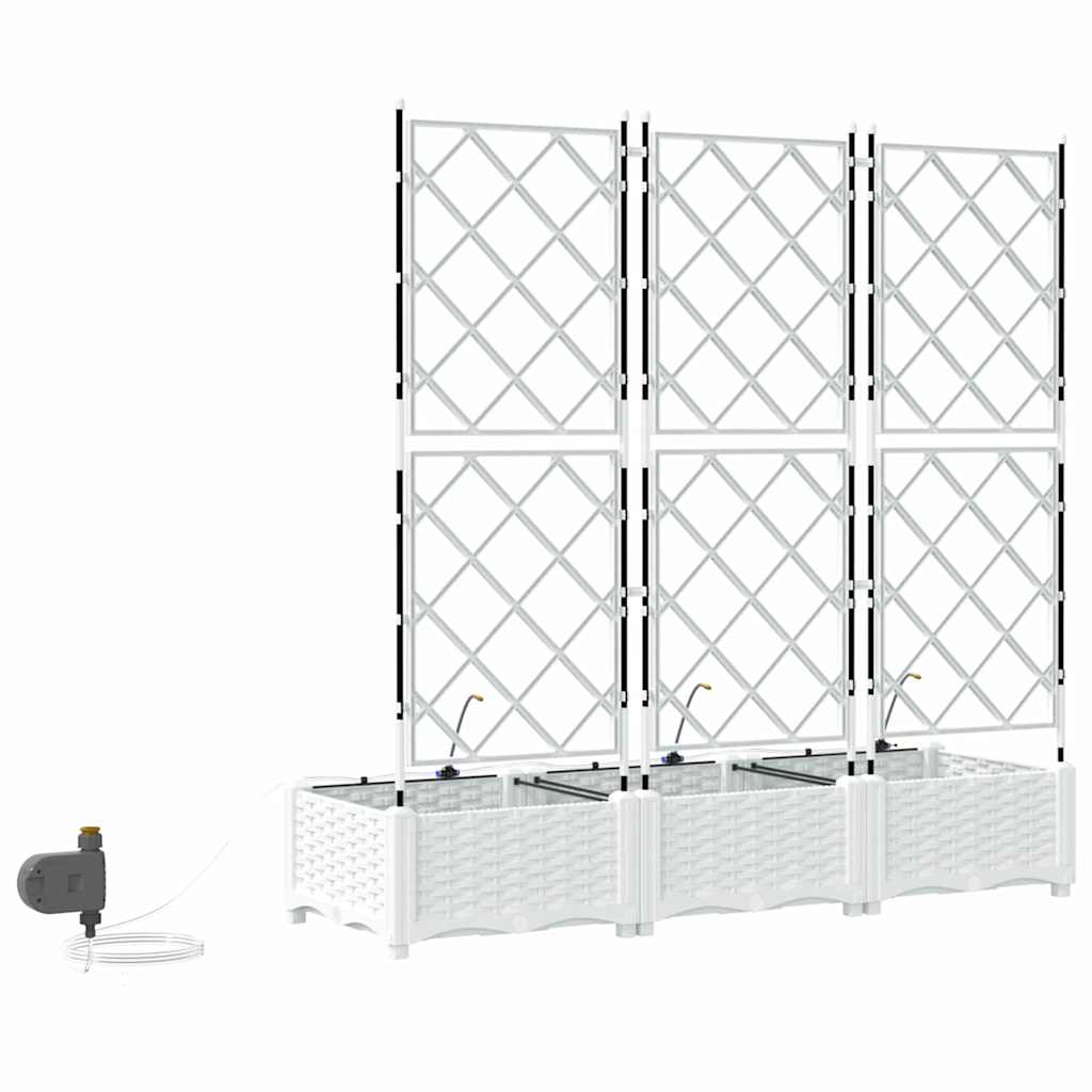 Ghivece pentru grădină Alb 120 x 40 x 126 cm Oțel GartenMobel Dekor