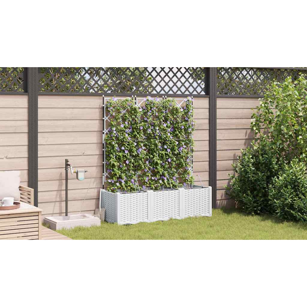 Ghivece pentru grădină Alb 120 x 40 x 142 cm Oțel GartenMobel Dekor