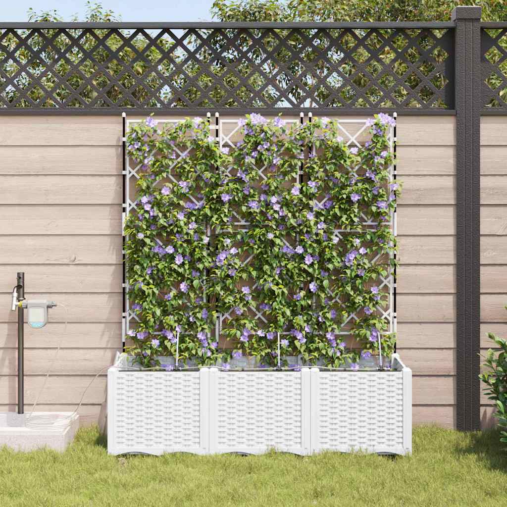 Ghivece pentru grădină Alb 120 x 40 x 142 cm Oțel GartenMobel Dekor