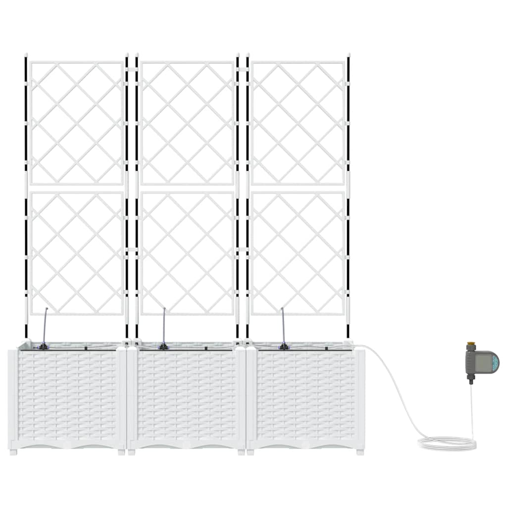 Ghivece pentru grădină Alb 120 x 40 x 142 cm Oțel GartenMobel Dekor
