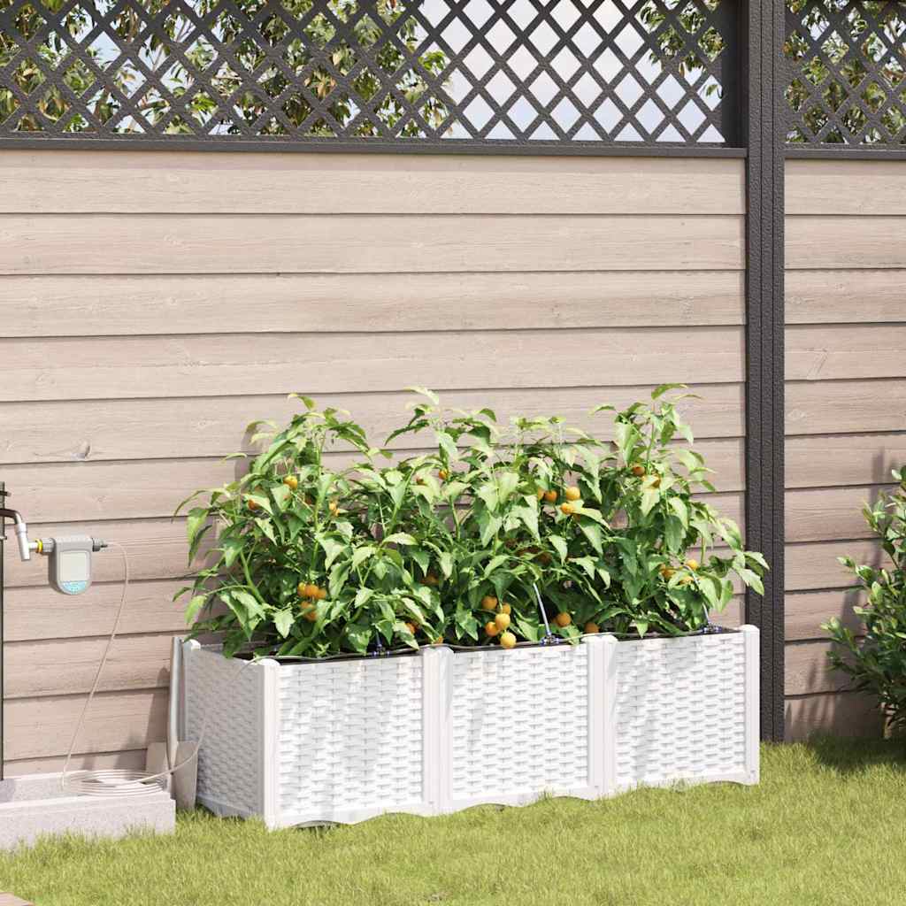 Ghivece pentru grădină Alb 120 x 40 x 37.5 cm Oțel GartenMobel Dekor