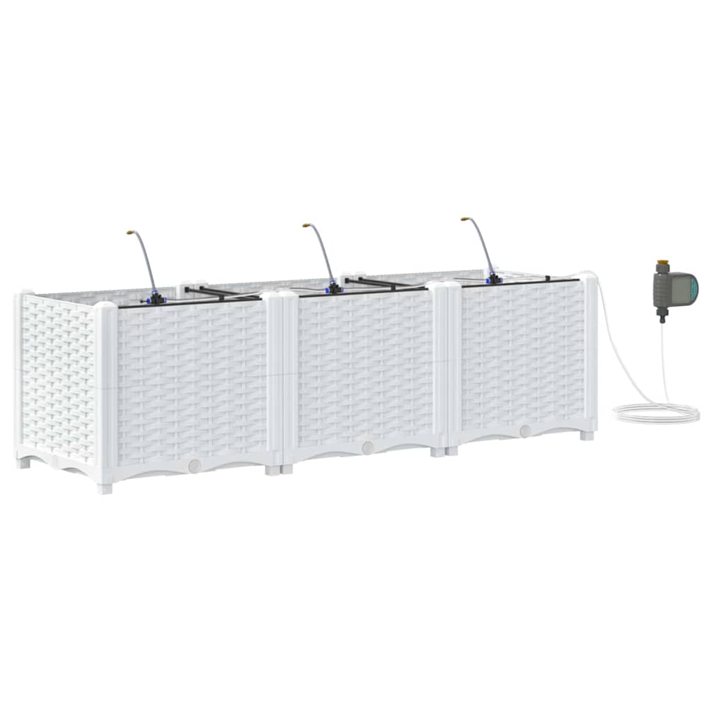 Ghivece pentru grădină Alb 120 x 40 x 37.5 cm Oțel GartenMobel Dekor